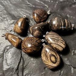 stromatolite - pendentif bélière - chakra bordeaux